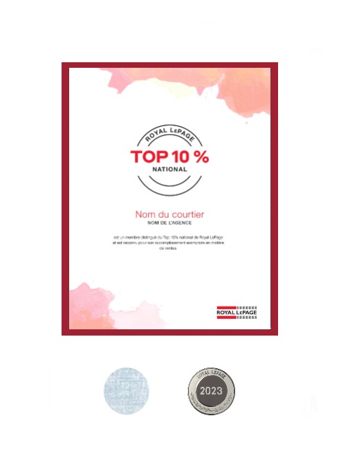 Mise à Top 10 % National MC de Royal LePage MD Mise à Top 10 % National MC de Royal LePage MD